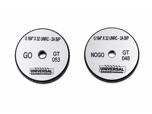 Sprawdziany pierścieniowe GO i NOGO do gwintu 0.164″ × 32 UNRC–2A B/P
