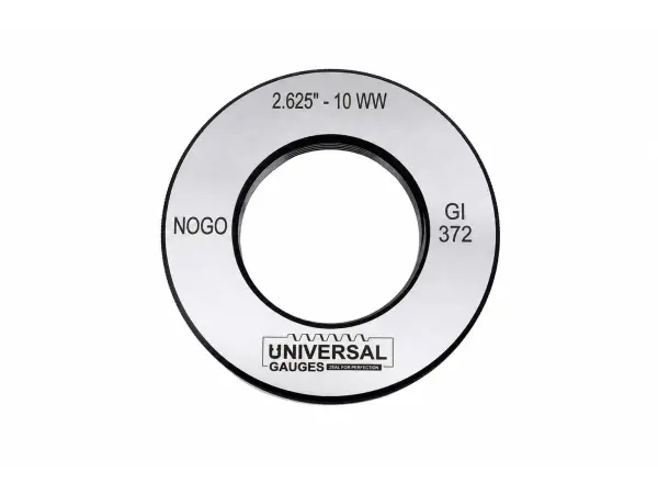 Sprawdzian pierścieniowy nieprzechodni NOGO do gwintu 2.625″–10 WW – Universal Gauges